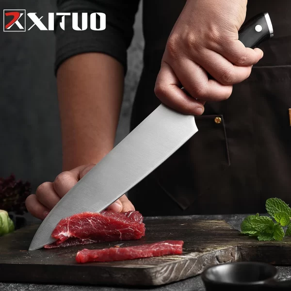 XITUO 7CR17 Stainless Steel Kitchen Knives Individual Set Pieces - Image 6