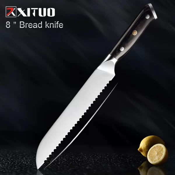 XITUO 7CR17 Stainless Steel Kitchen Knives Individual Set Pieces - Image 12