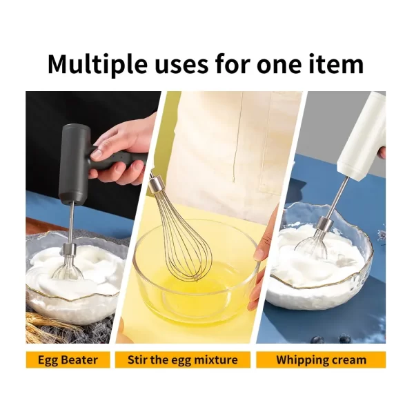 Wireless Electric Food Mixer 3 Speeds USB Rechargeable - Image 2