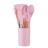 12PCS Silicone Kitchenware Non-Stick Wooden Handle Cookware Kitchen Utensils Set - Image 8