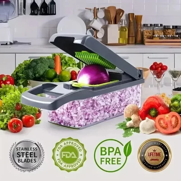 16 in 1 Multi-functional Vegetable Chopper and Slicer - Image 2