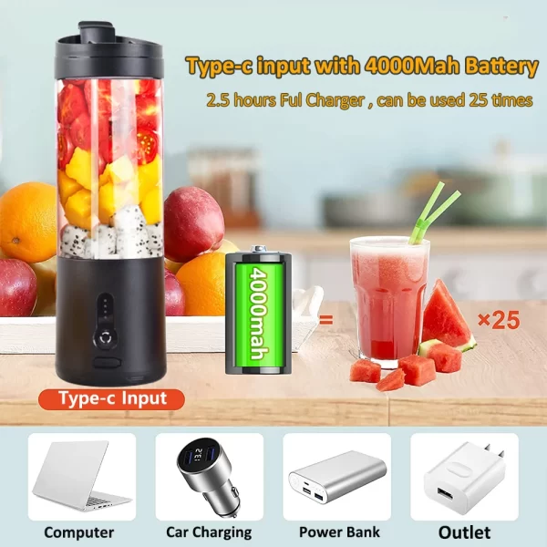 Mini Portable Electric Blender USB-C Rechargeable - Image 4