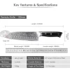 F.YOUNG 7 Inch Professional Japanese Santoku 67 Layer Damascus Steel VG10 Core Chef Knife - Image 6
