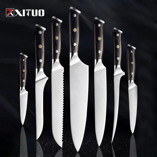 XITUO 7CR17 Stainless Steel Kitchen Knives Individual Set Pieces