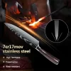 8/10pcs Japanese High Carbon Stainless Steel Chef Knife Set Laser Damascus Pattern - Image 3