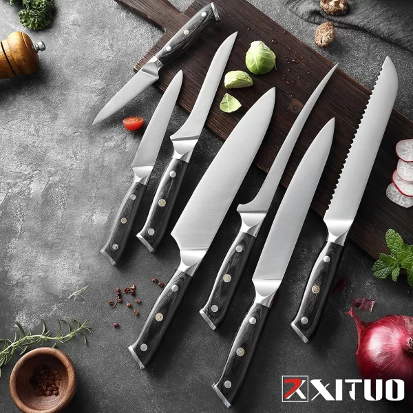 XITUO 7CR17 Stainless Steel Kitchen Knives Individual Set Pieces - Image 3