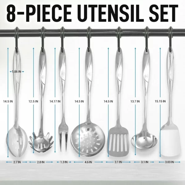 8 Piece Stainless Steel Kitchen Utensil Set - Image 2