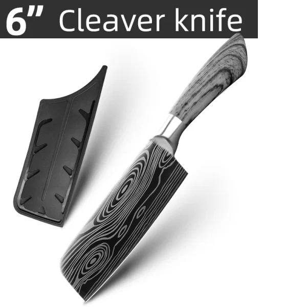 Individual Damascus Laser Pattern Chef Knives - Image 11