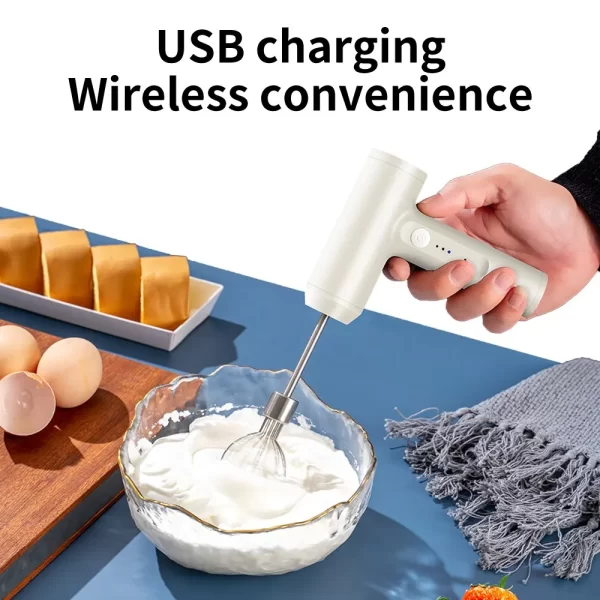 Wireless Electric Food Mixer 3 Speeds USB Rechargeable - Image 3