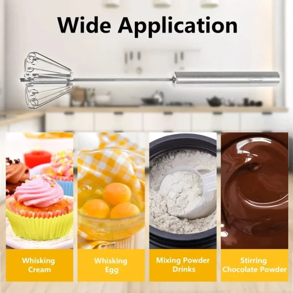 Stainless Steel Self-Spinning Mixer Whisk - Image 3