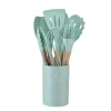 12PCS Silicone Kitchenware Non-Stick Wooden Handle Cookware Kitchen Utensils Set - Image 9
