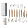 12PCS Silicone Kitchenware Non-Stick Wooden Handle Cookware Kitchen Utensils Set - Image 6