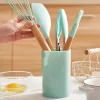 12PCS Silicone Kitchenware Non-Stick Wooden Handle Cookware Kitchen Utensils Set - Image 2