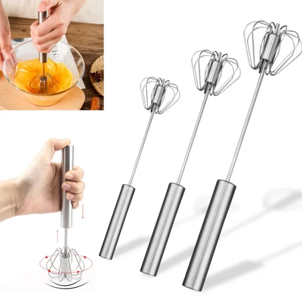 Stainless Steel Self-Spinning Mixer Whisk