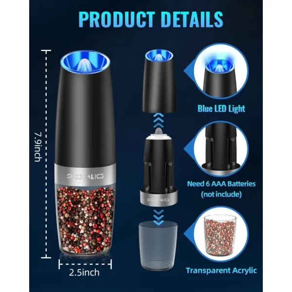 Gravity Electric Pepper and Salt Grinder - Image 5