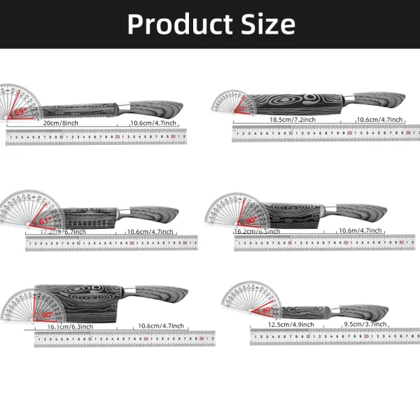 Individual Damascus Laser Pattern Chef Knives - Image 6